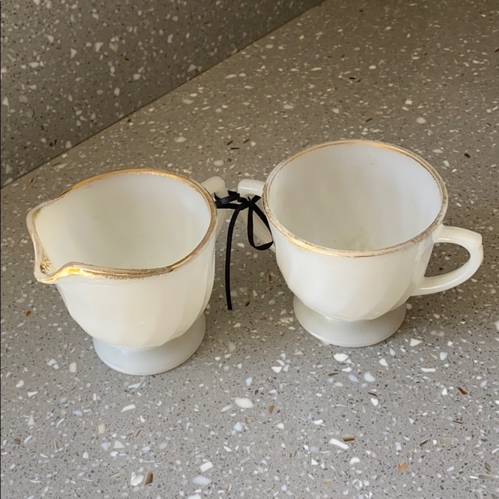 Vintage Fire King Sugar & Creamer Set